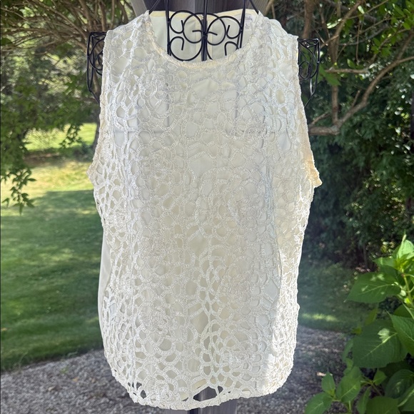 Charming Charlie Tops - Charming Charlie sleeveless lace/crocheted knit tank